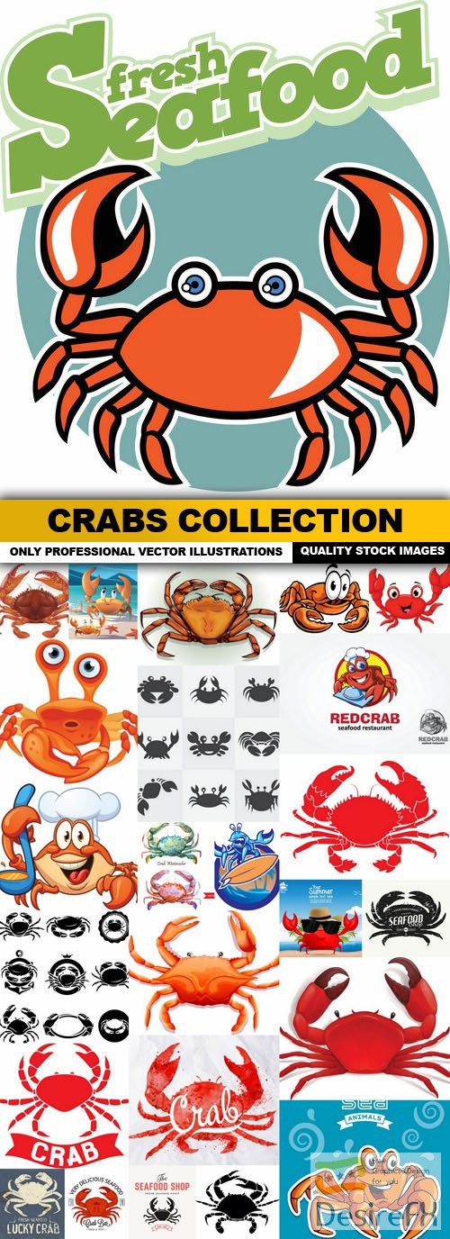 Crabs Collection - 25 Vector
