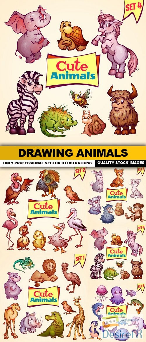 Drawing Animals - 5 Vector