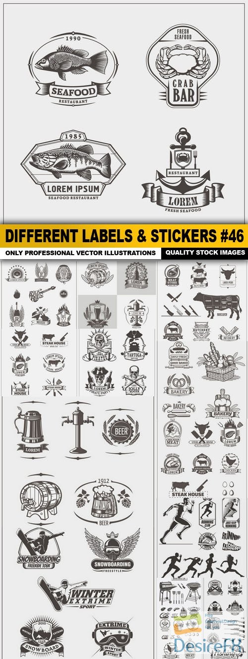 Different Labels &amp; Stickers #46 - 15 Vector
