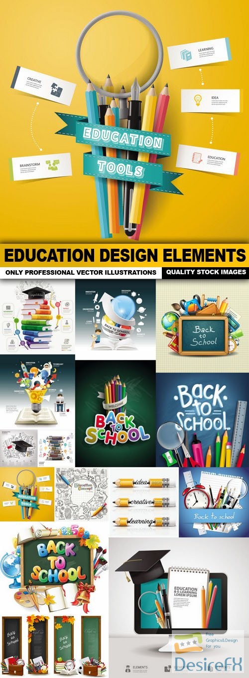 Education Design Elements - 15 Vector