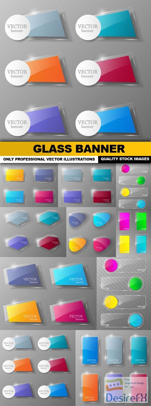 Glass Banner - 10 Vector