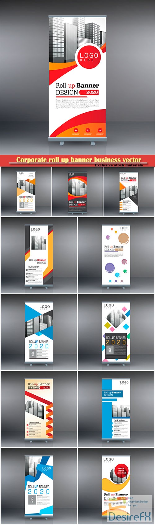 Corporate roll up banner business vector template # 2