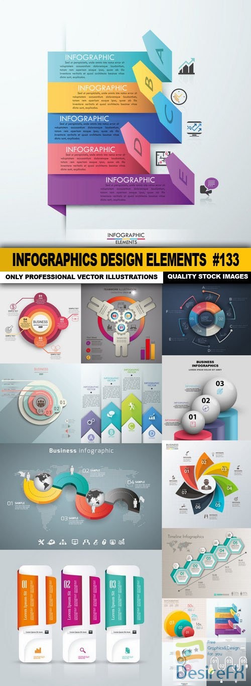 Infographics Design Elements #133 - 15 Vector