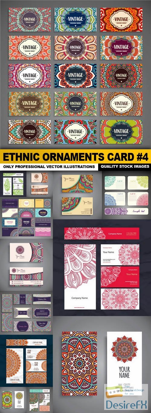 Ethnic Ornaments Card #4 - 13 Vector