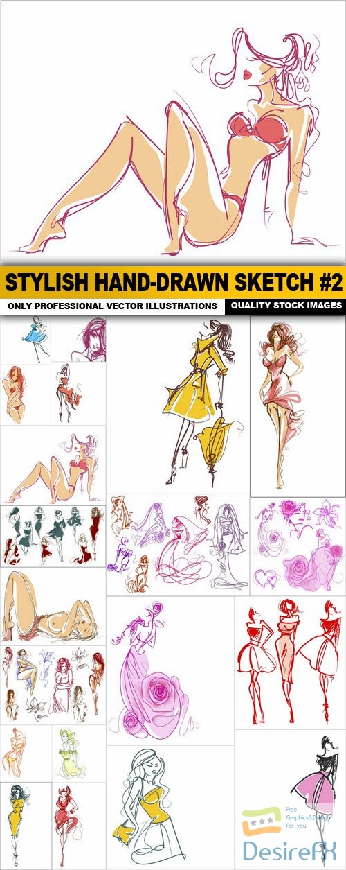 Stylish Hand-Drawn Sketch #2 - 20 Vector