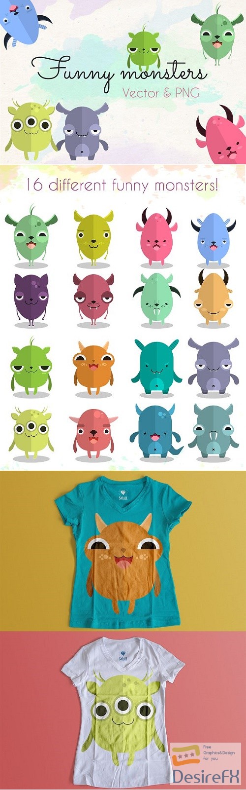 Funny monsters collection - 536219