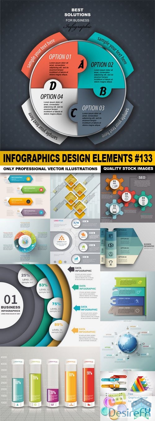 Infographics Design Elements 133 - 15 Vector