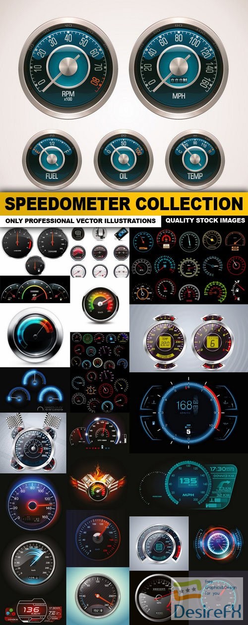 Speedometer Collection - 25 Vector