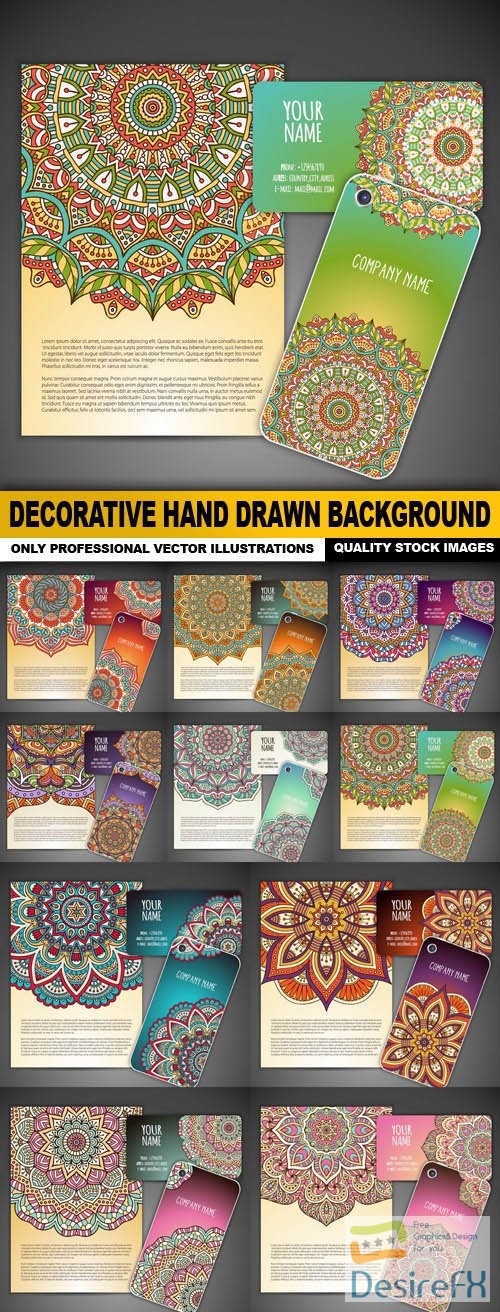 Decorative Hand Drawn Background - 10 Vector
