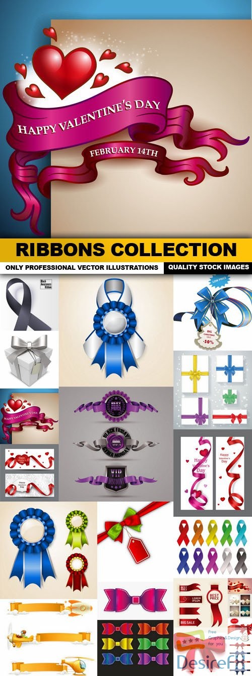 Ribbons Collection - 20 Vector