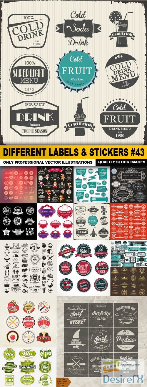 Different Labels & Stickers 43 - 15 Vector