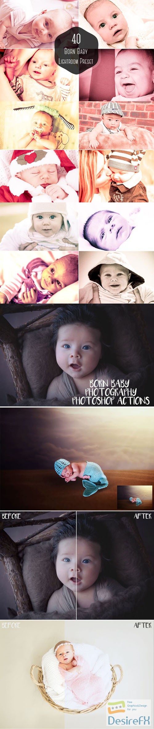 42 Born Baby Lightroom Presets &amp; Photoshop Actions