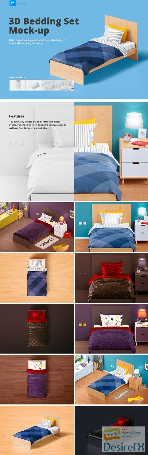 Bedding Set Mockup | Single Bed 2387759