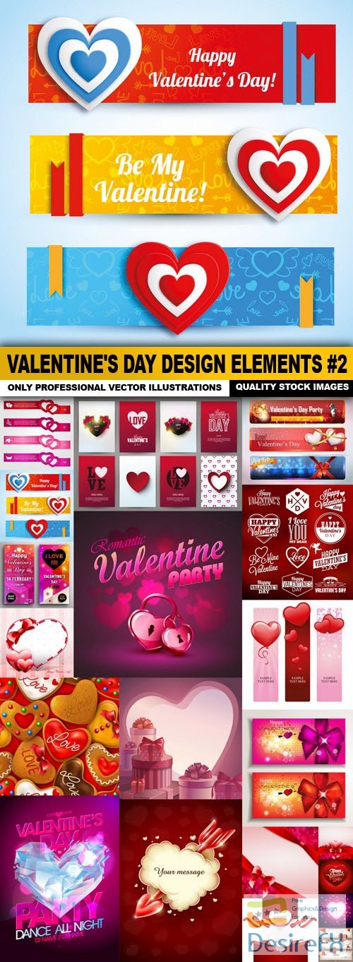 Valentine's Day Design Elements #2 - 20 Vector