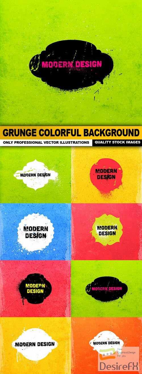 Grunge Colorful Background - 8 Vector
