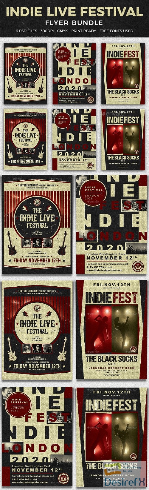 Indie Live Festival Flyer Bundle 21468861
