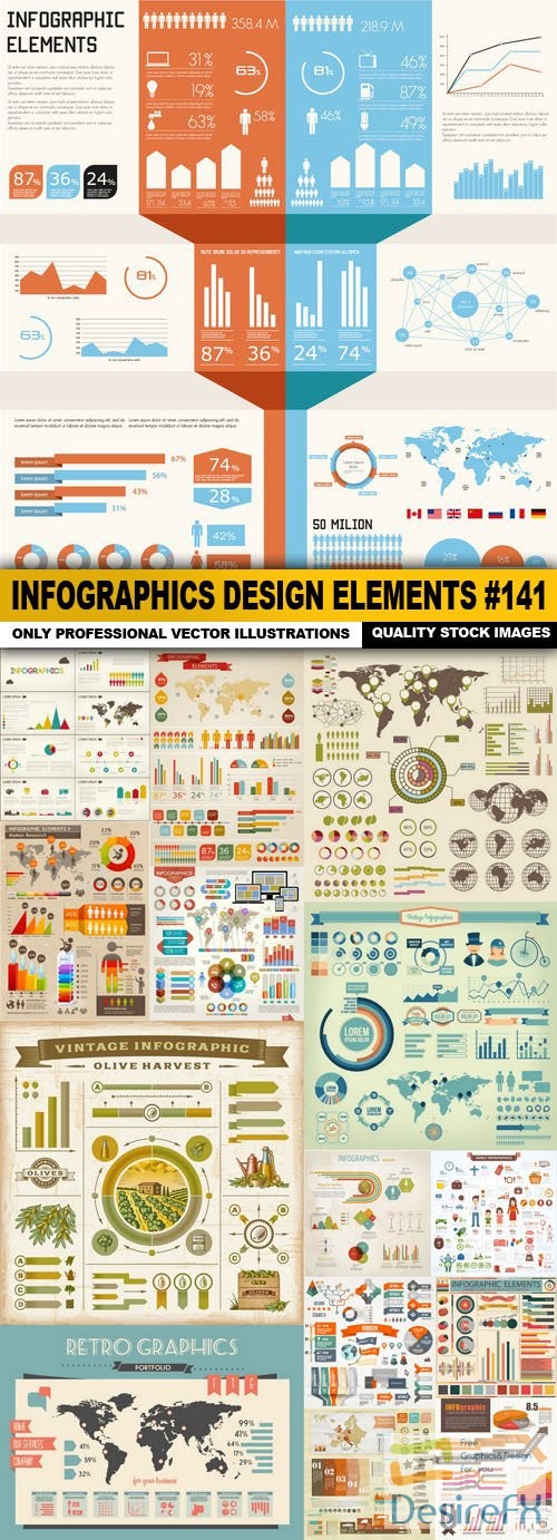 Infographics Design Elements #141 - 15 Vector