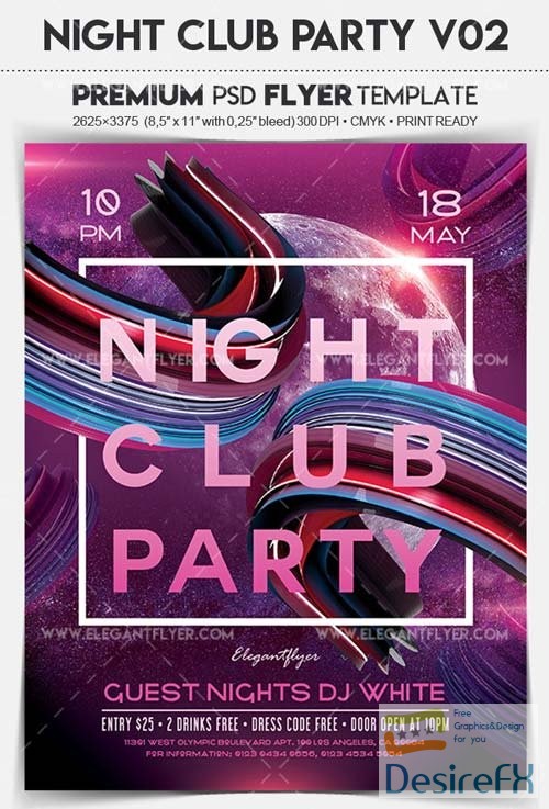 Night Club Party V02 2018 Flyer PSD Template