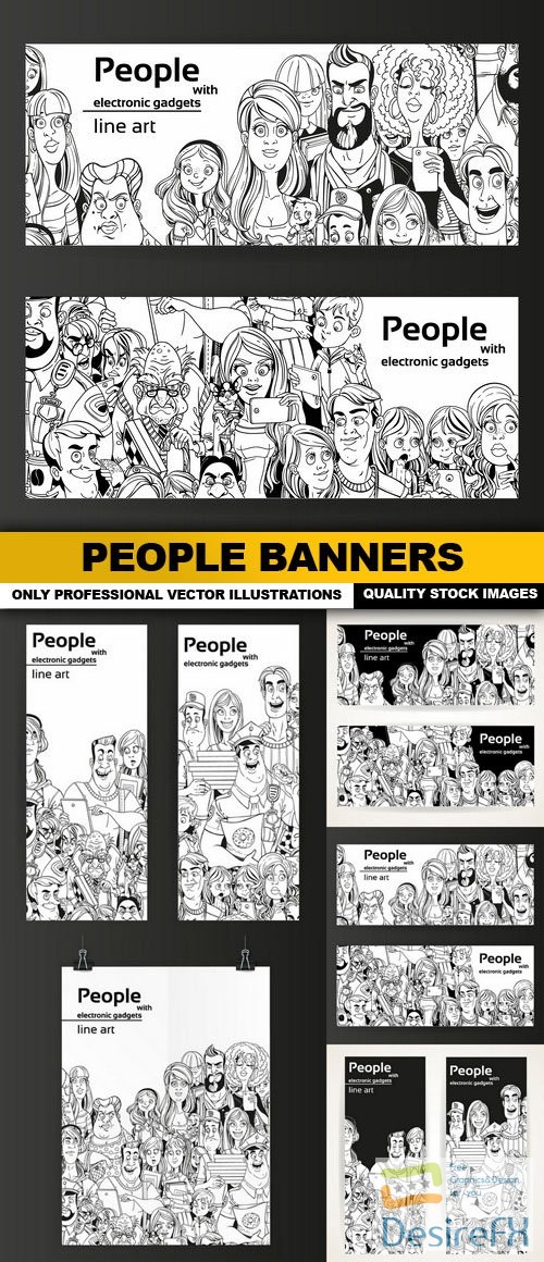 People Banners - 5 Vector