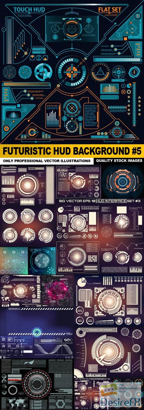 Futuristic HUD Background #5 - 19 Vector