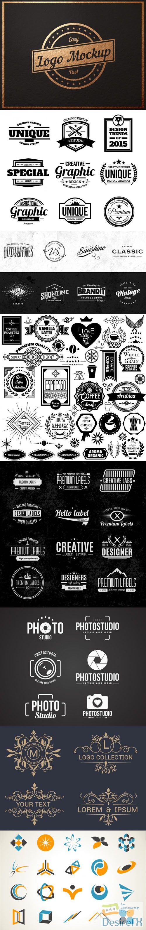 Pack of Logos & Badges Collection in [Ai/EPS/PSD]