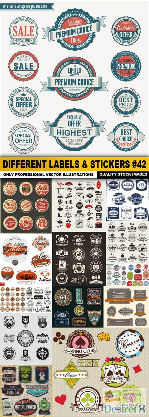 Different Labels &amp; Stickers #42 - 15 Vector