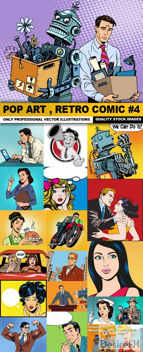 Pop Art , Retro Comic #4 - 20 Vector
