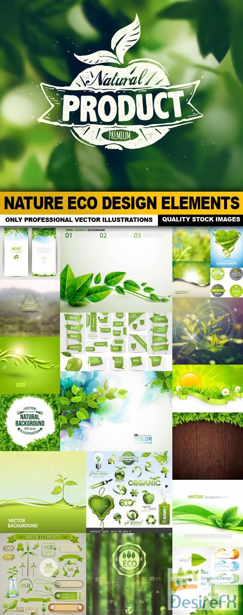Nature ECO Design Elements - 24 Vector