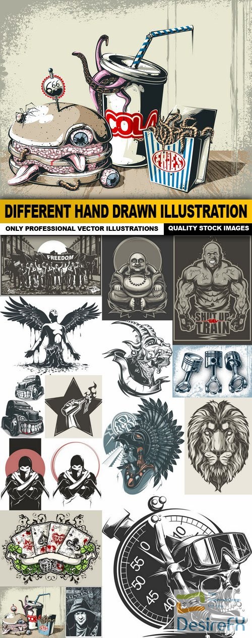 Different Hand Drawn Illustration - 15 Vector