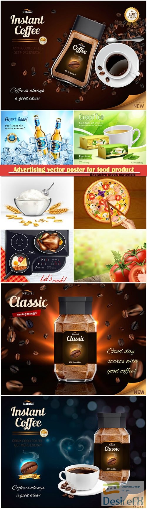 Advertising vector poster for food product