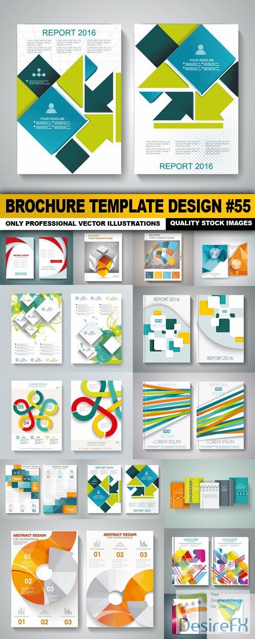 Brochure Template Design #55 - 15 Vector