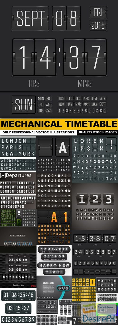 Mechanical Timetable - 20 Vector