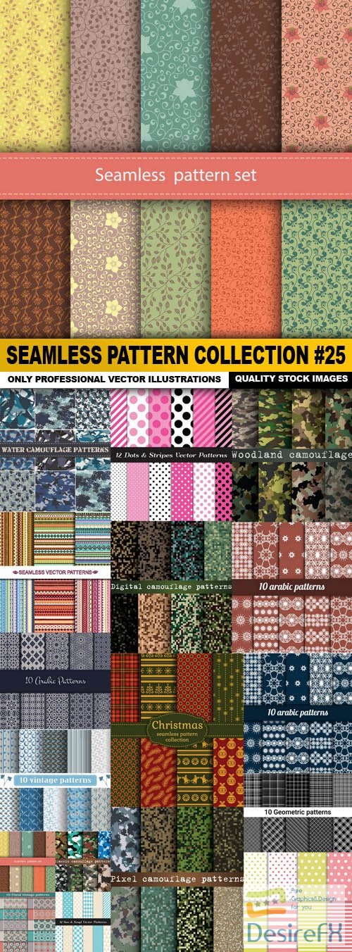 Seamless Pattern Collection #25 - 17 Vector