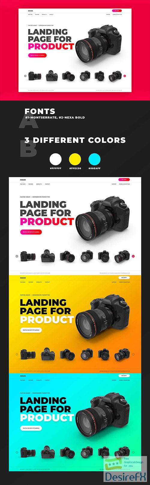 Product Landing Page Website PSD