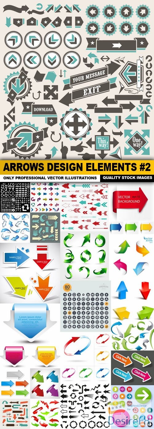 Arrows Design Elements #2 - 22 Vector