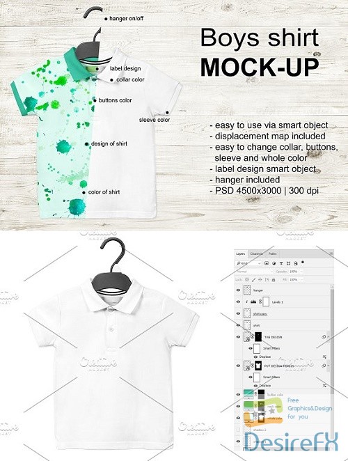 Boys shirt Mock-up 1600724