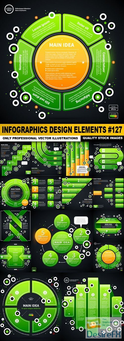 Infographics Design Elements #127 - 15 Vector