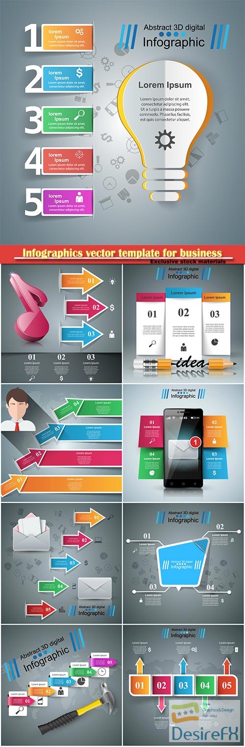 Infographics vector template for business presentations or information banner # 69