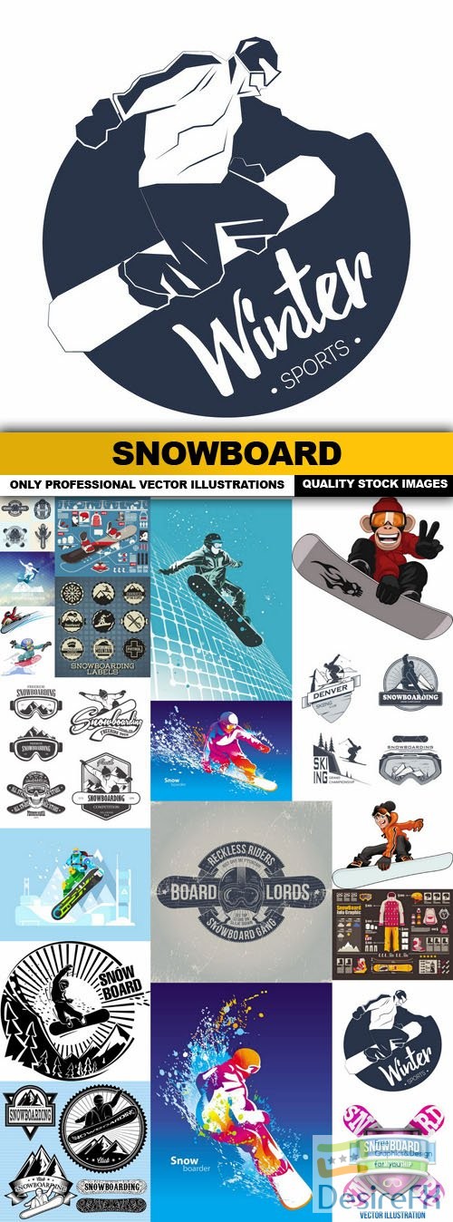 Snowboard - 20 Vector