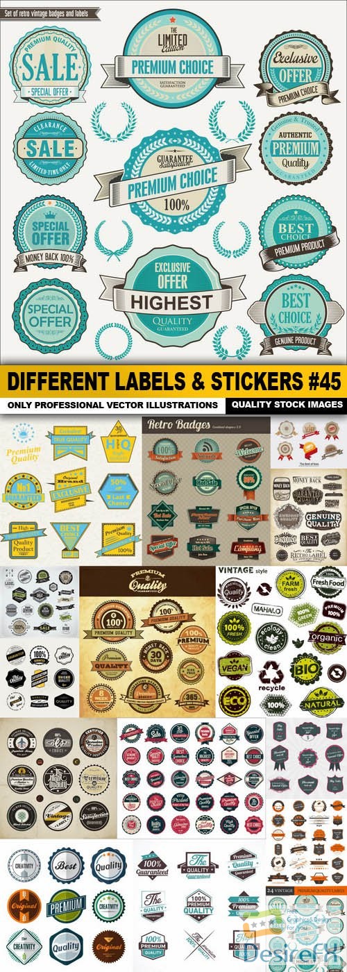 Different Labels &amp; Stickers #45 - 15 Vector