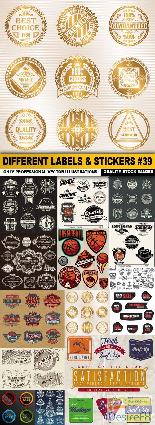 Different Labels &amp; Stickers #39 - 15 Vector