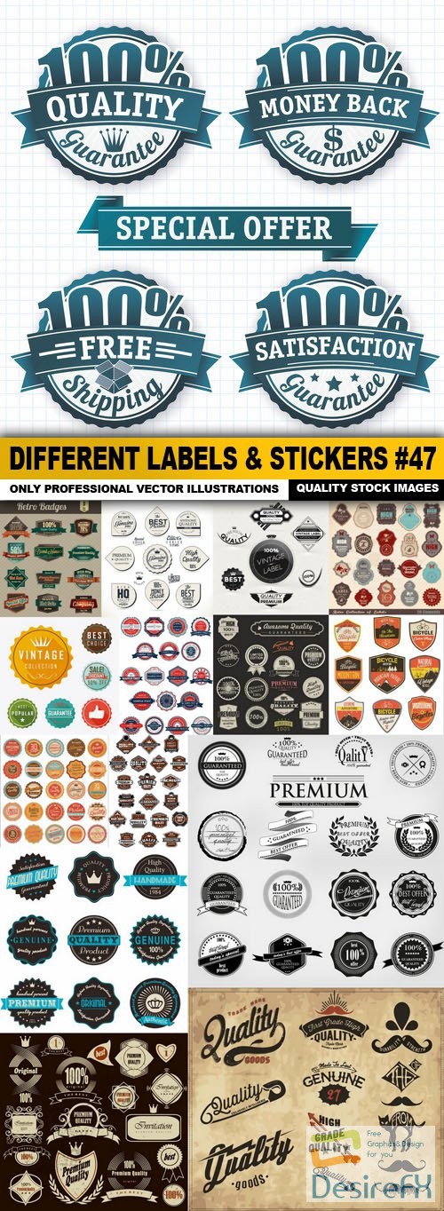 Different Labels & Stickers #47 - 15 Vector