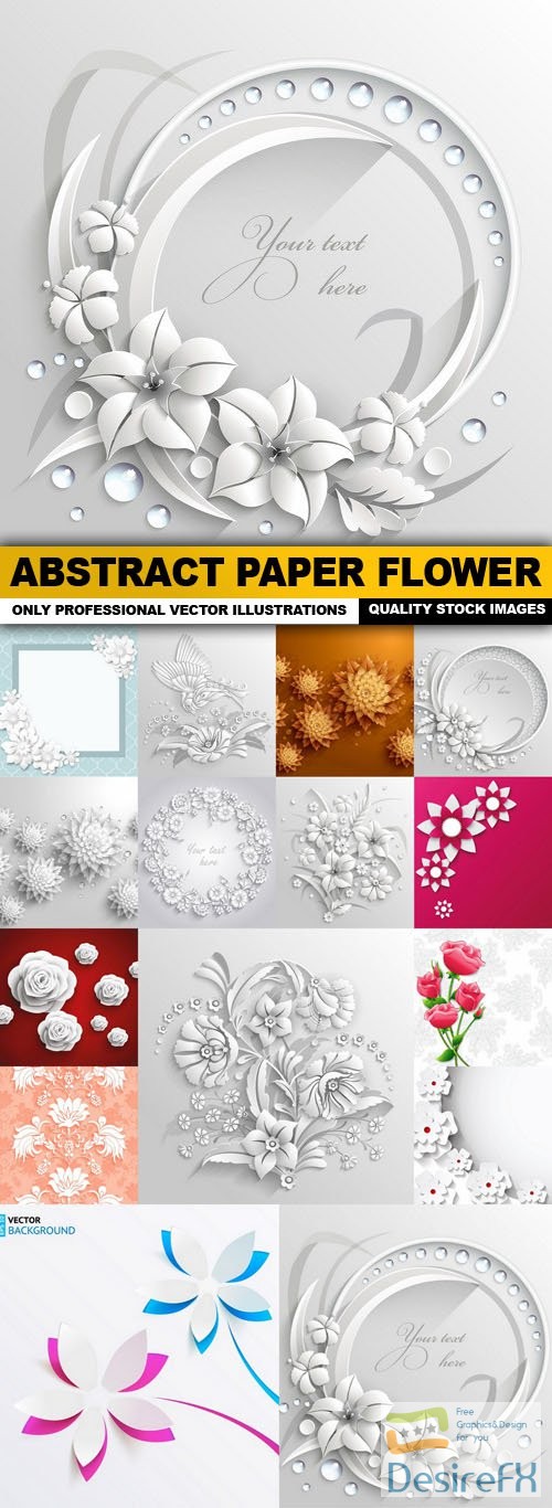 Abstract Paper Flower - 15 Vector
