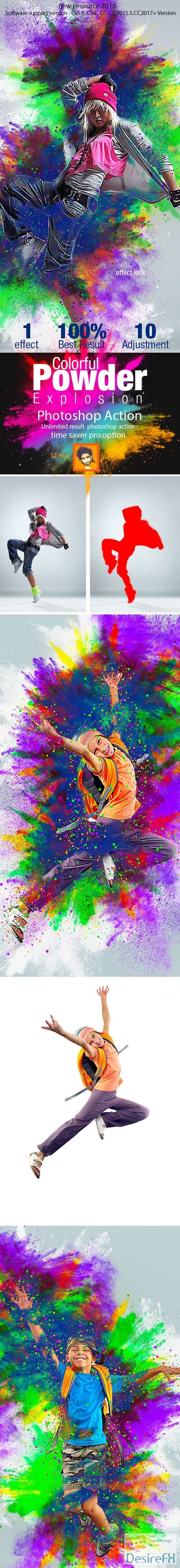 Colorful Powder Explosion Action 21929487