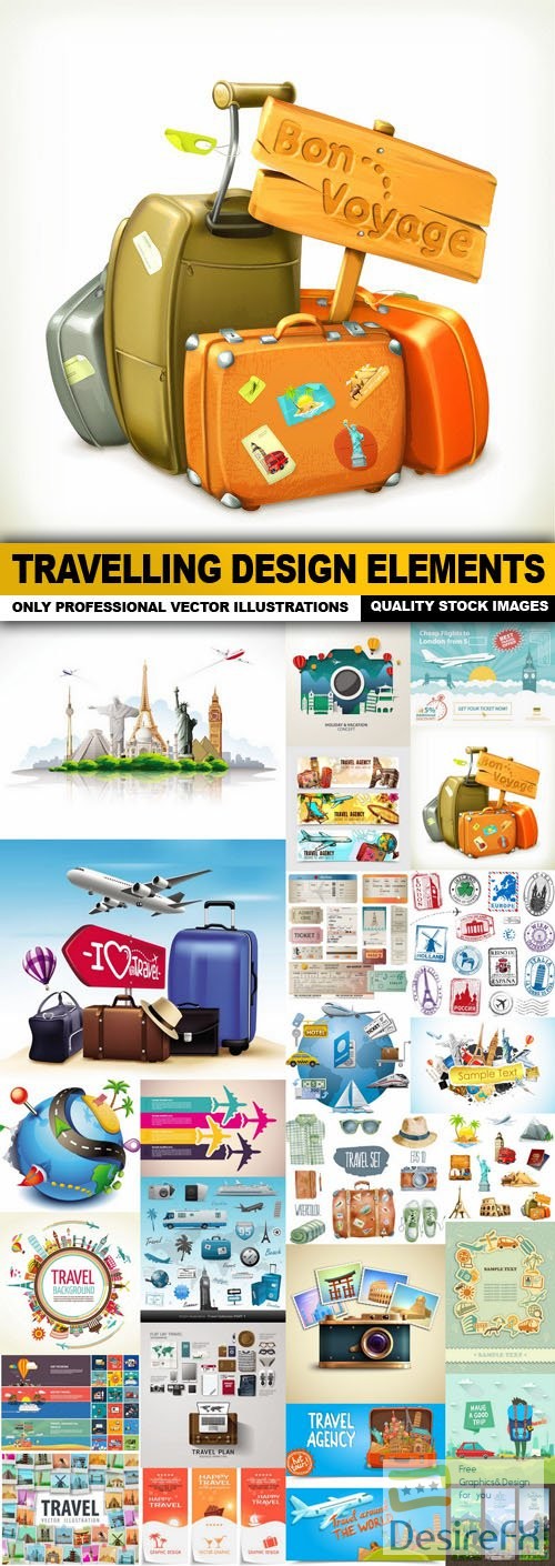 Travelling Design Elements - 25 Vector