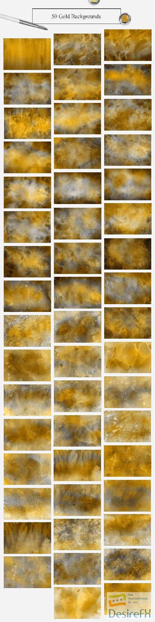 50 Gold Watercolor Backgrounds