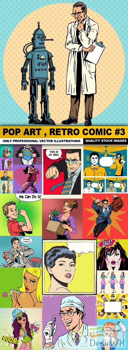 Pop Art , Retro Comic #3 - 20 Vector