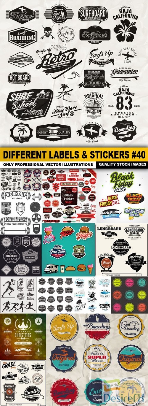 Different Labels &amp; Stickers #40 - 15 Vector