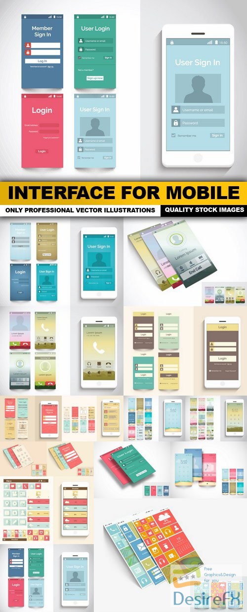 Interface For Mobile - 16 Vector