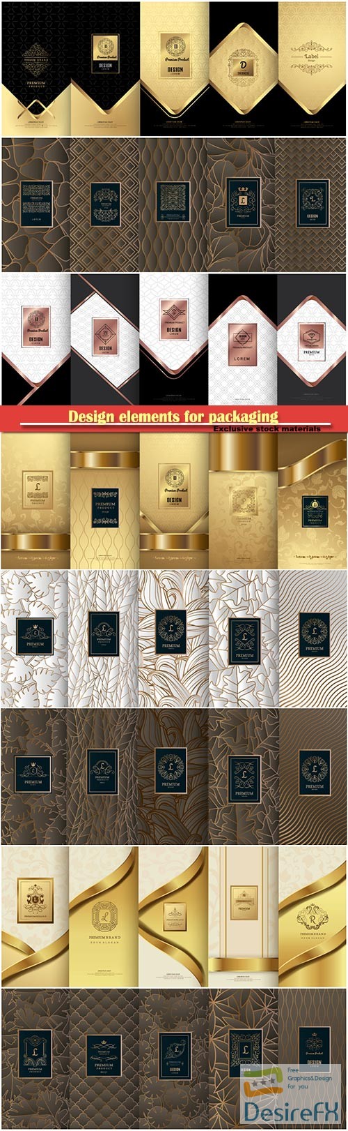 Design elements for packaging, design of luxury products for perfume